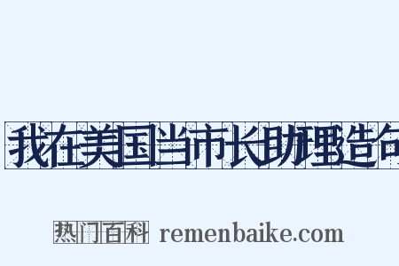 我在美国当市长助理造句是什么意思的图片